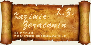 Kazimir Žeračanin vizit kartica